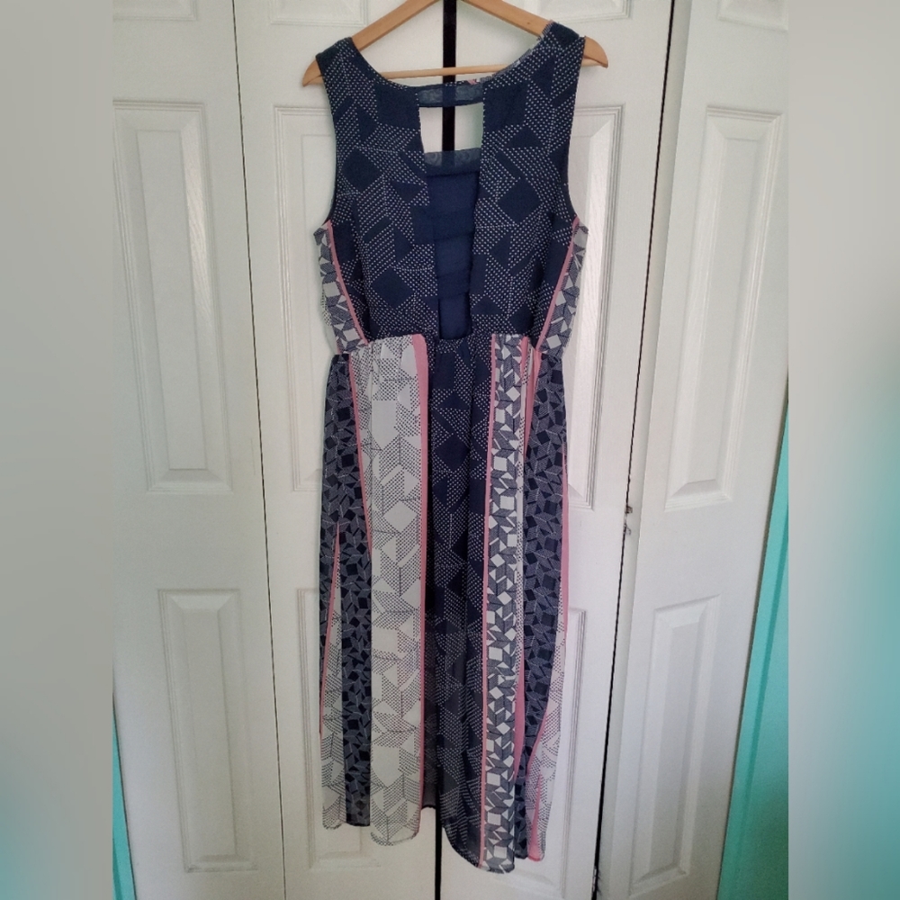Cute High-Low Sleeveless Patterned Spring Dress - Picture 2 of 4